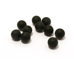 10 stk. 8 mm Mat Sort onyx perler 